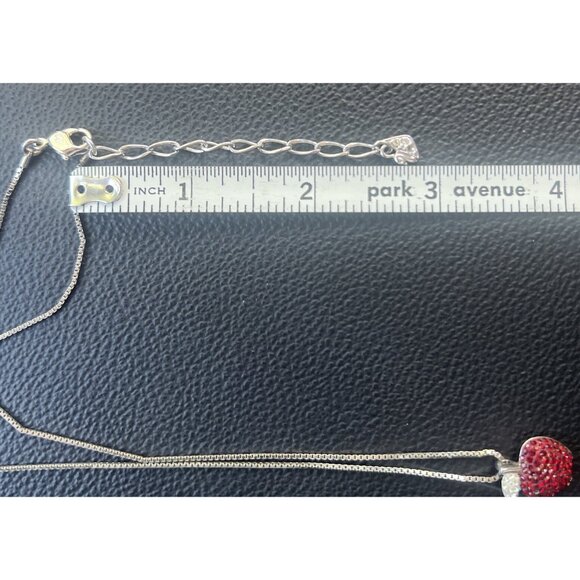 Swarovski new york apple Silver Tone necklace  15” necklace +3” More - Picture 6 of 9